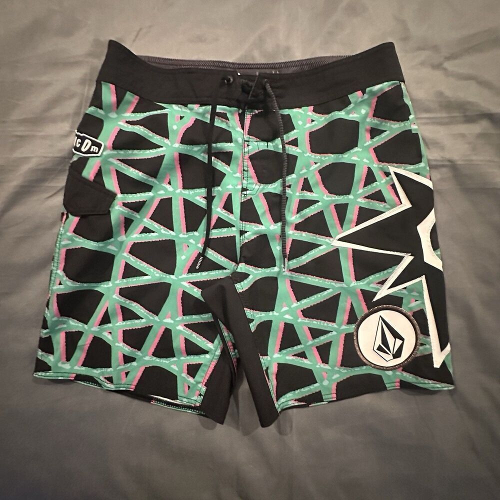 Volcom Board Shorts Mens 34 Mod Tech Swim Trunks St4r G4zer Embroidery